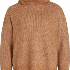 Goedkoop 💯 Vila VICILIA ROLLNECK L/S KNIT TOP/SU - NOOS Dames Trui Toasted Coconut - Maat M ✨