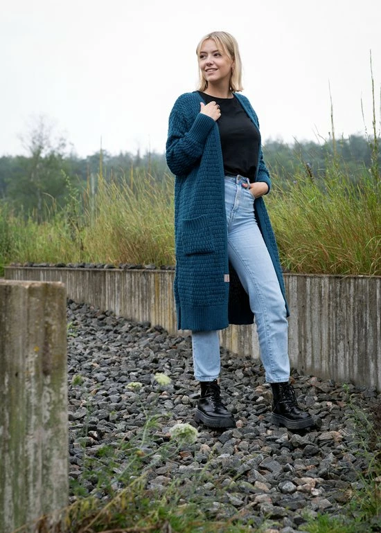 Beste Pirce π Knit Factory Jaida Lang Gebreid Dames Vest - Zwart - 40/42 - Met Steekzakken 𧨠3 Beste Pirce π Knit Factory Jaida Lang Gebreid Dames Vest - Zwart - 40/42 - Met Steekzakken 𧨠- Afbeelding 3