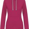 Korting 🔔 Kariban Damessweater Met Capuchon /Hoodie In Contrasterende Kleur K465, Roze/Grijs, Maat L 🧨