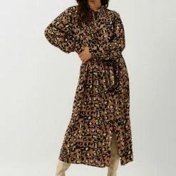 Kopen 🥰 Colourful Rebel Kera Leopard Jurk Leopard Dames - Basic Fit - Viscose - XL 😍 -dameskleding Verkoop 550x785 40