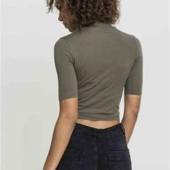 Promo ⌛ Urban Classics Crop Top -M- Turtleneck Groen 🎁 -dameskleding Verkoop 550x791 12