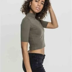 Promo ⌛ Urban Classics Crop Top -M- Turtleneck Groen 🎁 -dameskleding Verkoop 550x791 13