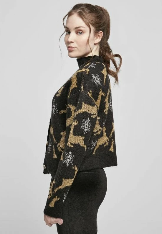 Groothandel π₯ Urban Classics Cardigan -XL- Short Oversized π Christmas Zwart/Goudkleurig β 2 Groothandel π₯ Urban Classics Cardigan -XL- Short Oversized π Christmas Zwart/Goudkleurig β - Afbeelding 2