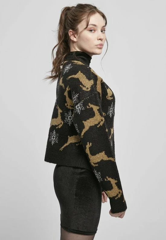 Groothandel π₯ Urban Classics Cardigan -XL- Short Oversized π Christmas Zwart/Goudkleurig β 4 Groothandel π₯ Urban Classics Cardigan -XL- Short Oversized π Christmas Zwart/Goudkleurig β - Afbeelding 4