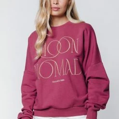 Goedkoopste ๐ Colourful Rebel Moon Nomad Trui Roze Dames - Loose Fit - Katoen - M ๐