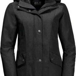 Flash-uitverkoop 👏 Jack Wolfskin Park Avenue Outdoorjas Dames - Black - Maat L 💯