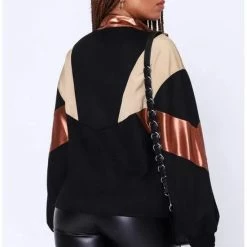 Coupon 🔥 Merkloos MKL- Dames Trui - Stoffen Suède Zwart/ Roze BRUNETTE Blouse Casual Kleding- Voor Feest, Lounge, Werk - Braziliaanse Blouse Coltrui Met Lange Mouwen Samengesteld Uit Stoffen Roze Brunette Zwart/ Gewalst Goud/ Beige- Dames Trui Langemouw - Maat M 🤩 -dameskleding Verkoop 550x804 3