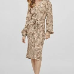 Nieuw 😀 Vila Jurk Vipriscina Zig L/s 👗 Dress/lc 14082289 Black/zig Dames Maat - 38 ✔️