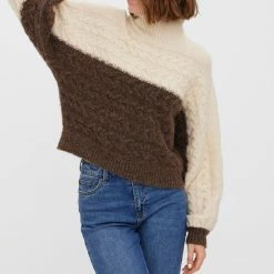 Beste Verkoop 😀 Vero Moda Trui Vmsaga Ls High Neck Blouse Ga 10271471 Birch Aztec Me Dames Maat - M 🎉