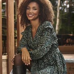 Beste Pirce ✨ Lofty Manner Jurk 👗 Dress Alitha Mw75 Blue Zebra Dames Maat - S 👏