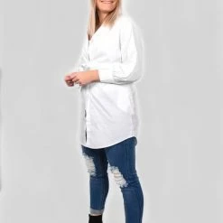 Aanbiedingen 😍 Effeny Fashion Collection Iris Blouse | Blouse Dames | Chique | Diepe V-hals | Grote Zakken | Ceintuur | Kleur Wit | Maat One Size 🌟 -dameskleding Verkoop 550x823 30