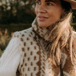 Beste Verkoop 👏 Alwero Dames Gilet "Gerda Aran 100% Wol " Bruin - Maat L 😀 -dameskleding Verkoop 550x823 47