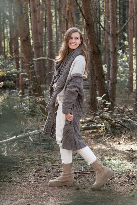 Beste Verkoop π Knit Factory Sally Gebreid Dames Vest - Cappuccino - 36/38 - Grof Gebreid β¨ 4 Beste Verkoop π Knit Factory Sally Gebreid Dames Vest - Cappuccino - 36/38 - Grof Gebreid β¨ - Afbeelding 4