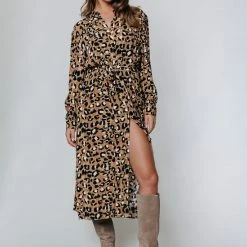 Kopen 🥰 Colourful Rebel Kera Leopard Jurk Leopard Dames - Basic Fit - Viscose - XL 😍