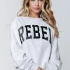 Beste Verkoop 😀 Colourful Rebel Rebel Patch Trui Grijs Dames - Loose Fit - Katoen - L 🎁