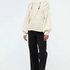 Beste Pirce 🔥 Object Alison Knit L/s Pullover Truien & Vesten - Beige 😉 -dameskleding Verkoop 550x824 189