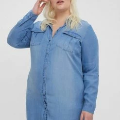 Top 10 👏 Vero Moda Curve VMSILLA LS SHORT 👗 DRESS MIX GA CURVE NOOS Dames Jurk - Maat 46 😉 -dameskleding Verkoop 550x824 194