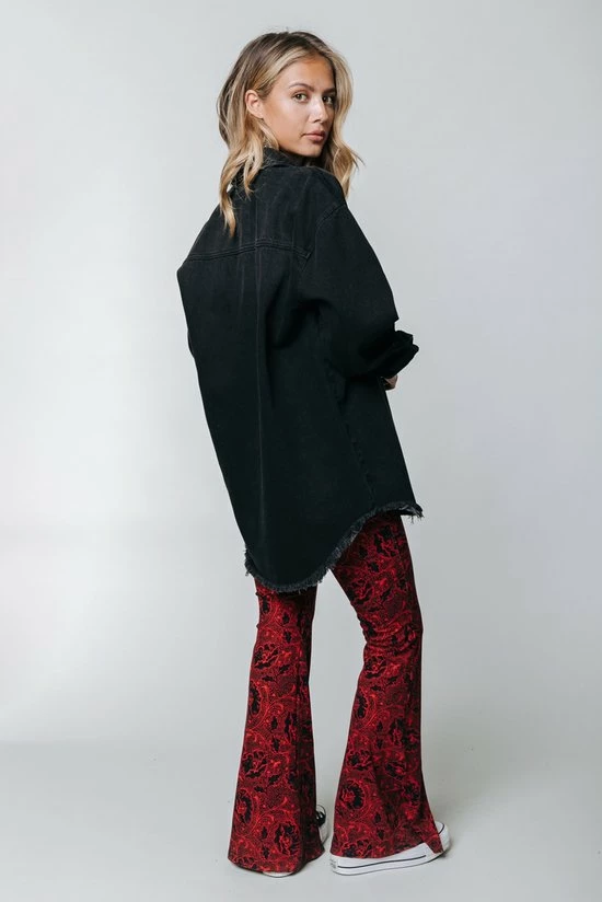 Nieuw π Colourful Rebel Darcy Big Flower Broek Rood Dames - Wijduitlopende Fit - Polyester - M π 2 Nieuw π Colourful Rebel Darcy Big Flower Broek Rood Dames - Wijduitlopende Fit - Polyester - M π - Afbeelding 2