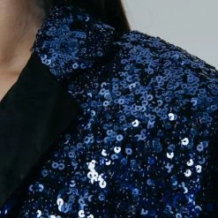 Begroting 🧨 Colourful Rebel Emy Sequins Broek Blauw Dames - Wijduitlopende Fit - Polyester - XL 🛒 -dameskleding Verkoop 550x824 79