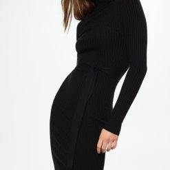 Groothandel ⌛ Mango Jurk Geribde Jurk Met Omgeslagen Col 37067746 99 Dames Maat - S 🧨