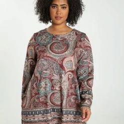 Beste deal 👏 Paprika Tuniek In Bedrukt, Warm Tricot. 💯 -dameskleding Verkoop 550x825 152