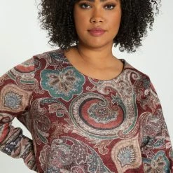 Beste deal 👏 Paprika Tuniek In Bedrukt, Warm Tricot. 💯 -dameskleding Verkoop 550x825 155