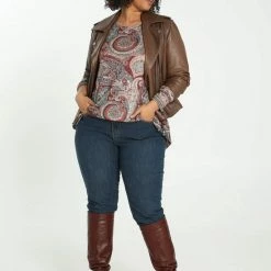 Beste deal 👏 Paprika Tuniek In Bedrukt, Warm Tricot. 💯 -dameskleding Verkoop 550x825 158