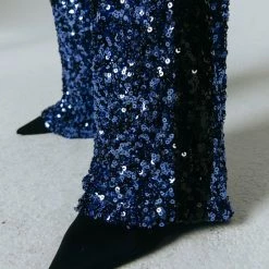 Begroting 🧨 Colourful Rebel Emy Sequins Broek Blauw Dames - Wijduitlopende Fit - Polyester - XL 🛒 -dameskleding Verkoop 550x825 233