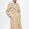 Goedkoop 🧨 Mango Jas Klassieke Katoenen Trenchcoat 37013741 08 Dames Maat - M 🧨