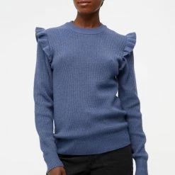 Flash-uitverkoop 👍 OBJECT OBJMALENA L/S RUFFLE PULLOVER NOOS Dames Trui - Maat S ⌛ -dameskleding Verkoop 550x825 319