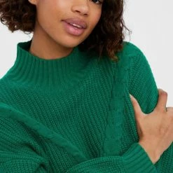 Groothandel ⭐ VERO MODA VMELLIONE LS HIGHNECK CABLE BLOUSE BF Dames Trui - Maat XL 🔔 -dameskleding Verkoop 550x825 394