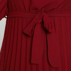 Flash-uitverkoop ⭐ Cassis Lange, Effen Plisséjurk Met Juweeldetail Aan De Hals 🎉 -dameskleding Verkoop 550x825 42