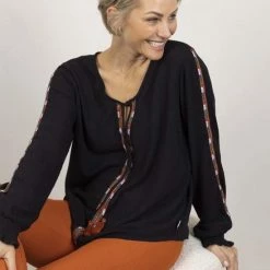 Kopen 🔔 DIDI Dames Embroidered Top Sofia Black Maat 46 🧨 -dameskleding Verkoop 550x825 458