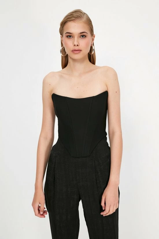 Nieuw ❤️ Trendyol Vrouwen Standaard Off-shoulder Bustier 🧨 10 Nieuw ❤️ Trendyol Vrouwen Standaard Off-shoulder Bustier 🧨 - Afbeelding 10