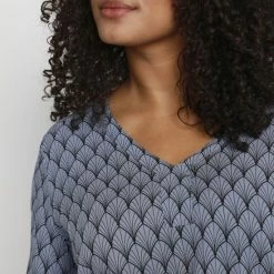 Aanbiedingen 😍 Kaffe Curve KColive Ami Blouse Dames Blouse - Maat 52 ✨ -dameskleding Verkoop 550x825 525