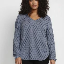 Aanbiedingen 😍 Kaffe Curve KColive Ami Blouse Dames Blouse - Maat 52 ✨ -dameskleding Verkoop 550x825 526