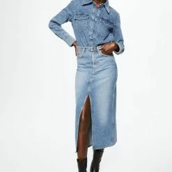 Groothandel 😉 Mango Blouse Katoenen Denim Overhemd 37075956 Tejano Medio Dames Maat - M 👍 -dameskleding Verkoop 550x825 611