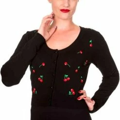 Coupon 🛒 Banned Dancing Days Cardigan -S- Drive Me Crazy Zwart/Rood 🔥