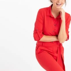 Nieuw 🧨 Rode Jumpsuit Van Je M'appelle - Dames - Travelstof - Maat L - 3 Maten Beschikbaar 🎉 -dameskleding Verkoop 550x831 2