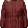 Flash-uitverkoop 😉 Only Carmakoma Carirena Parka/jas Bordeaux Rood Maat M 46/48 ✔️