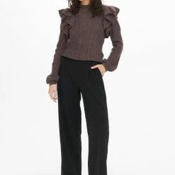 Uitgang 🤩 Jacqueline De Yong Trui Jdyfrance L/s Frill Sleeves Pullove 15271290 Chocolate Brown Dames Maat - M 🎉 -dameskleding Verkoop 550x837 5